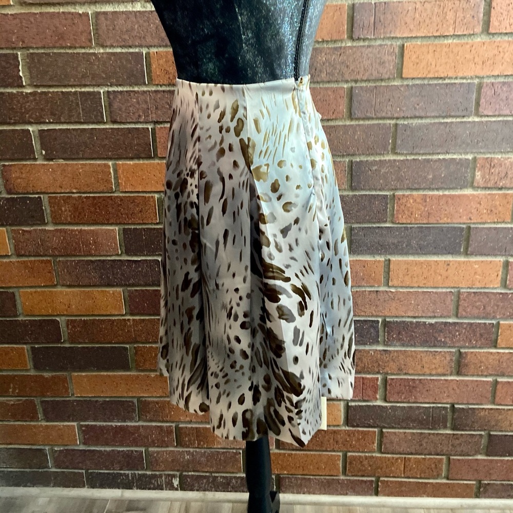 Dialogue Silver & Brown Animal Print Skirt - Picture 6 of 11